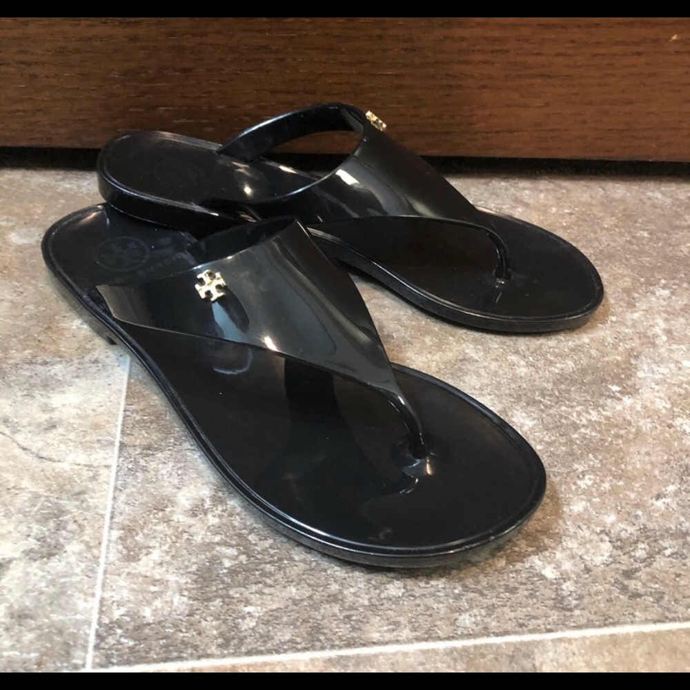 Tory Burch Speer flat thong black jelly sandals